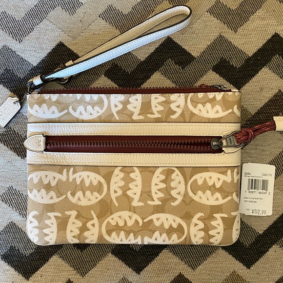 Authentic Coach Vale Gallery Pouch In Signature Canvas With Rexy By Guang Yu - Picture 1 of 9